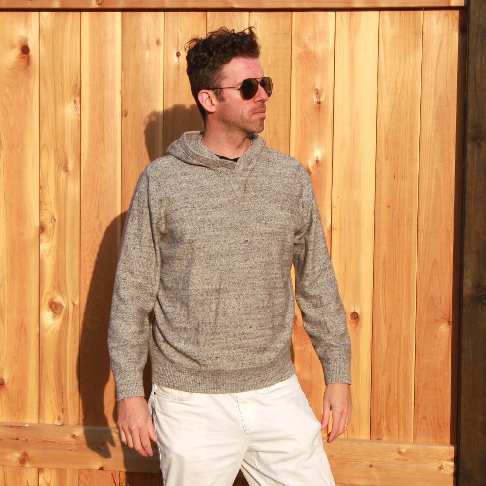 Pull Over Gray Hoodie Sleek Style Size Medium